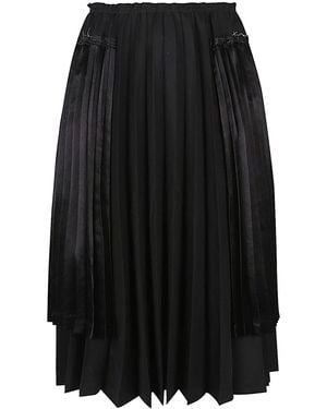 Comme des Garçons Comme Des Garcons Pleated Midi Skirt - Black