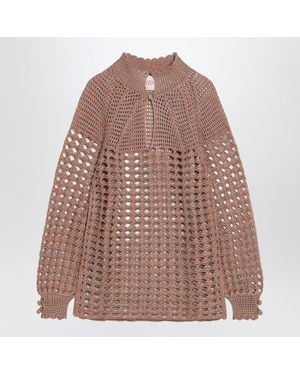 Valentino Openwork Sweater - Brown