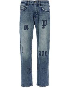 Palm Angels 'Patch Logo' Jeans - Blau