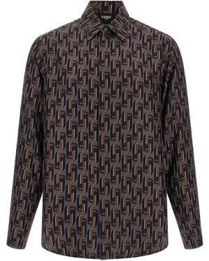 Fendi 'nity' Druckhemd - Grau