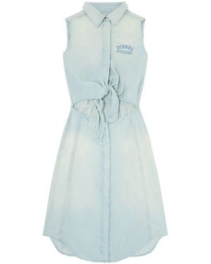 DIESEL De-Susy-S Midikleid Mit Bindegürtel - Blau