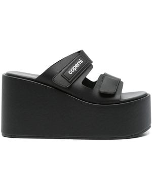 Coperni Wedge Double-Strap Sandals - Black
