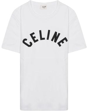 Celine T-Shirt Con Logo - White