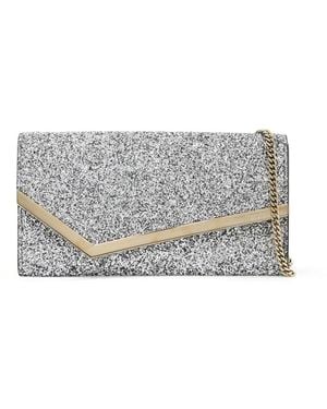 Jimmy Choo Glitzerte Emmie Clutch - Grau