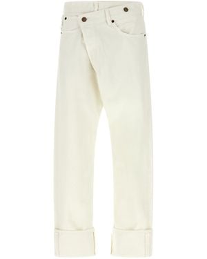 R13 'Manschette Crossover' -Jeans - Weiß