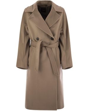 Weekend by Maxmara Wochenend Max Mara Ressina Wolle Drap Mantel - Natur
