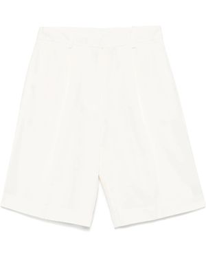 Calvin Klein Korte Shorts Met Brede Plooien - Wit