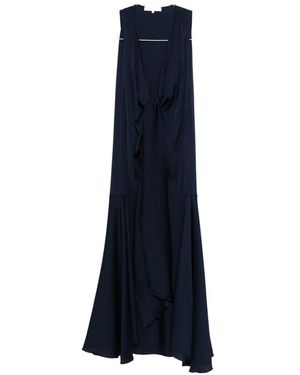 Silk95five Vestido largo de seda Shangri - Azul