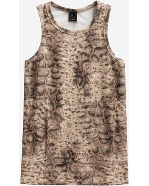 Pinko Tanktop aus Stretch-Baumwolle mit Animal-Print - Braun