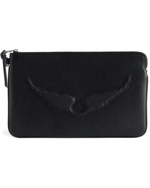 Zadig & Voltaire Angel Pouch Grained Leather - Black