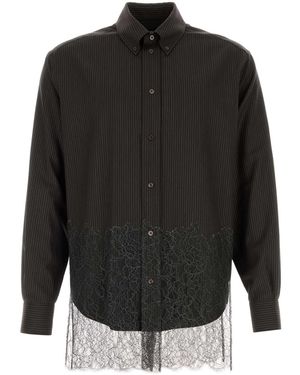 Fendi Embroidered Wool Shirt - Black