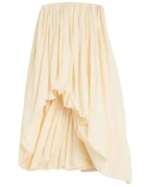 Jil Sander Draped Taffeta Dress - Natural