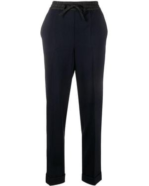 P.A.R.O.S.H. Mid-Rise Straight-Leg Pants - Blue