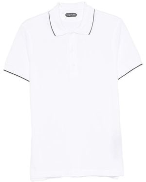 Tom Ford Piquet Cotton Polo Shirt - White