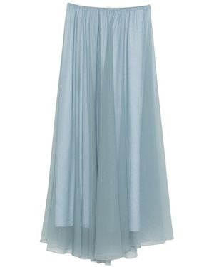 forte_forte Chiffon Long Skirt - Blue