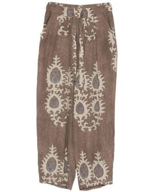 Bazar Deluxe Printed Wide Leg Trousers - Brown