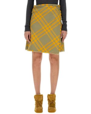 Burberry Wool Blend Kilt - Yellow