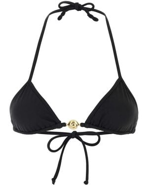 Reina Olga Recycled Nylon Splash Bikini Top - Black