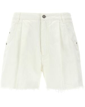 Ermanno Scervino Denim Bermuda Shorts Bermuda E Short Bianco-Donna