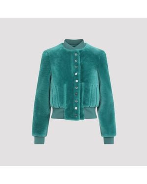 McQueen Chaqueta bomber corta de piel de oveja - Verde