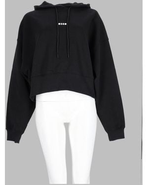MSGM Logo Cotton Sweatshirt - Black