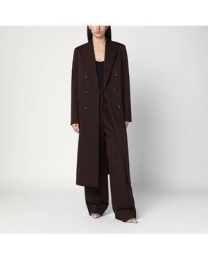 Stella McCartney Stella Mc Cartney Double Breasted Plum Wool Coat - Black