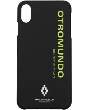 Marcelo Burlon Porta Iphone Iphone Xs Max Uomo Poliammide Nero - Black