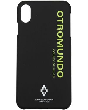 Marcelo Burlon Porta Iphone Iphone Xs Max Uomo Poliammide Nero - Black