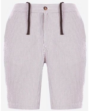 MC2 Saint Barth Striped Cotton Shorts - Pink