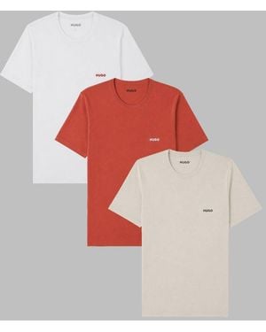 HUGO 3 Pack T Shirt Con Logo - Red
