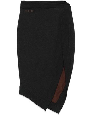 The Attico Asymmetrische Midi-Rok - Zwart