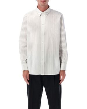 Saint Laurent Cassandre Poplin Stripe Shirt - White