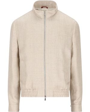 Brunello Cucinelli Blousonjacke aus Seidenmischung - Natur