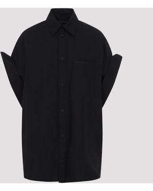Balenciaga Camisa Con Mangas Metálicas - Negro
