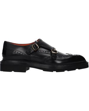 Santoni Leather Derby - Black