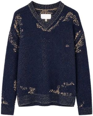 Maison Margiela V-Neck Sweater - Blue