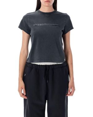 Alexander Wang Shrunken Logo Tee - Blau