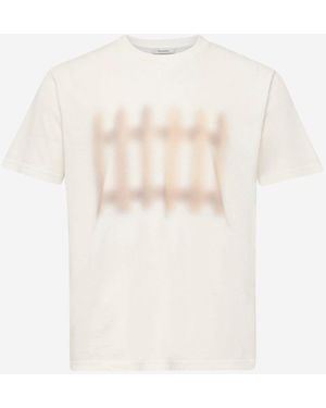 JW Anderson JW Anderson Cotton T -Shirt mit Druck - Natur