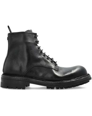 Dolce & Gabbana Schnürstiefel aus Leder - Schwarz