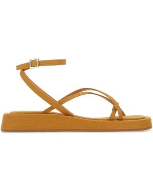 GIA COUTURE Mustard Fabric Rosie 16 Sandals - Brown