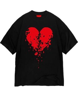 Vision Of Super T Shirt Broken Heart Nera - Red