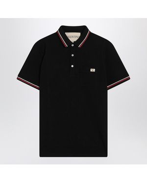 Valentino Polo Shirt With Vlogo Signature - Black