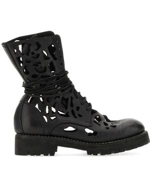 Guidi Ankle Boot With Cut Out Details - Black