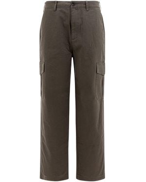 Vince Cotton And Linen Cargo Trousers - Grey