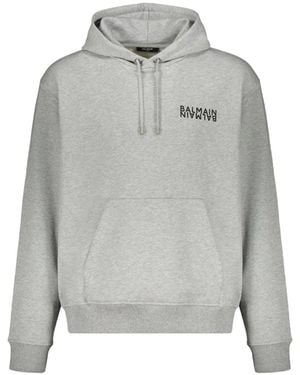 Balmain Kapuzenpullover mit -Logomotiv - Grau