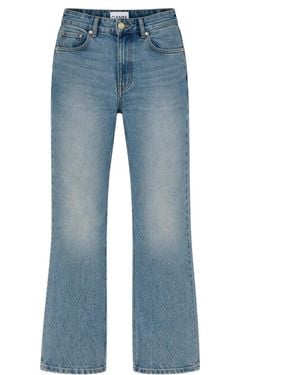 Ganni Flared High Rise Jeans - Blue