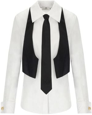 Elisabetta Franchi Shirt With Vest And Tie - Black