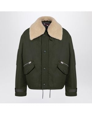 KENZO Military-Inspired Khaki Bomber Jacket - Green