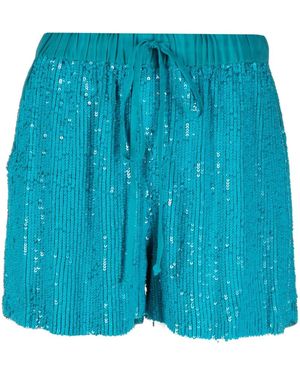 P.A.R.O.S.H. Shorts Verfraaid Met Pailletten - Blauw