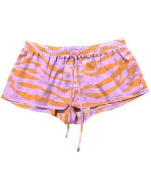 The Attico Pantalones cortos naranjas con cebra de - Rosa
